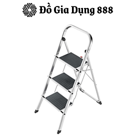 Thang Nhôm 3 Tầng Gấp Gọn HAILO K60 Khóa An Toàn, 3 Bậc Thép, Gờ Chống Trượt, Khóa An Toàn, Tải Trọng 150 kg, Nhập Đức