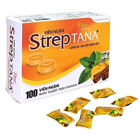 Kẹo ngậm ho vị gừng Streptana Hộp 100 viên