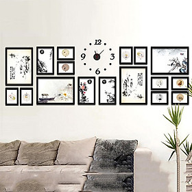 Bộ 17 Khung ảnh Treo tường phòng khách, văn phòng KA1702 Miễn phí phụ kiện