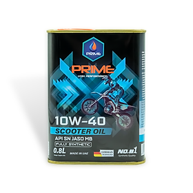 Nhớt xe tay ga tổng hợp toàn phần PRIME 10W40 SN MB Fully Synthetic, Lon 800ml - Nhớt PRIME Lubricants công nghệ Đức, nhập khẩu DUBAI