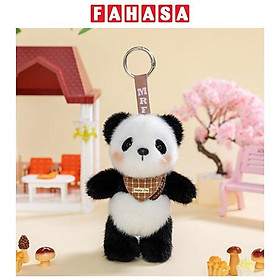 Móc Khóa Bông Gấu Đeo Khăn Caro 15 cm - ZooZoo 1512026 - Gấu Trúc
