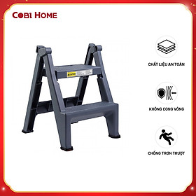 Mua Thang đứng 2 bậc 48x16x65cm TRUST - Nhựa PP bền chắc  gấp gọn tiện lợi  dễ sử dụng - Đen xám