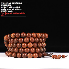 Combo Vòng Đeo tay Phong Thủy Gỗ Sưa Vàng Nâu Myanma, Kèm hộp đựng lót lụa Vàng