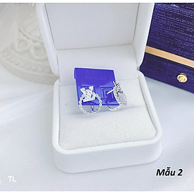 Bông tai bạc khoá bấm thời trang chất liệu bạc s925 MS058
