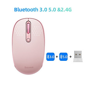 Chuột Không Dây Bluetooth Baseus Wireless cho Laptop Tablet Giảm Ồn Tương Thích Rộng Thiết Kế Gọn Nhẹ 1600 DPI - Hàng Chính Hãng - Pink F01B Tri-Mode