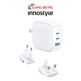Mua Cốc sạc Innostyle GaN MiniCube with Switch Convertible Plug UK+EU 1USB 2Type-C 65W IC65GWHT - Hàng chính hãng