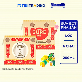 Sản phẩm dinh dưỡng Vinamilk Sure Prevent Gold Chai 200ml (Lốc 6 chai)