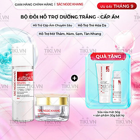 Bộ đôi cấp ẩm, dưỡng trắng da Sắc Ngọc Khang: Serum C dưỡng trắng 30ml + Kem dưỡng da ban đêm 30g