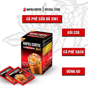 Cà phê hòa tan sữa đá 3in1 từ Arabica/Robusta Napoli Coffee hộp 5 gói x 22g