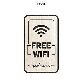 Mua Bảng hiệu free wifi LEVU TW07S bằng gỗ khắc chữ cao cấp sang trọng
