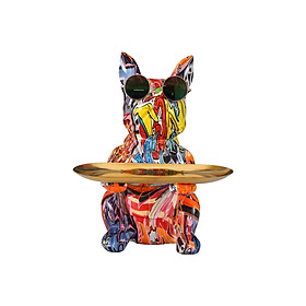 Dog Statue Storage Tray Modern Ornament Fruit Tray for Home Shop Living Room