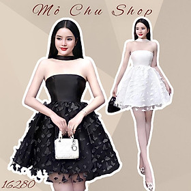 Đầm xòe cúp ngực phối voan bướm