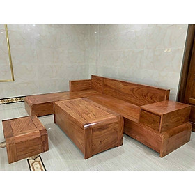 Bộ bàn ghế sofa góc gỗ hương 2m8m x 2m