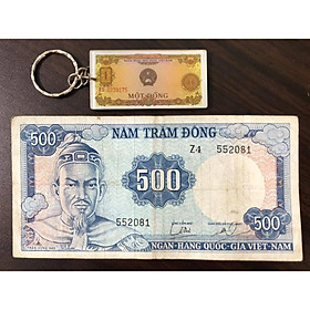 Mua Tiền cổ Việt Nam  tờ 500 đồng thuộc bộ tướng sưu tầm (kèm móc khóa hình tiền xưa)