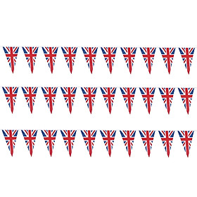 Biểu ngữ hình tam giác với 30 lá cờ cho bữa tiệc đường phố Union Jack của Anh dài 33ft