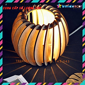 Đèn gỗ để bàn tròn xoắn ốc sáng tạo đẹp trang trí nhà và quán cafe Trenddecor