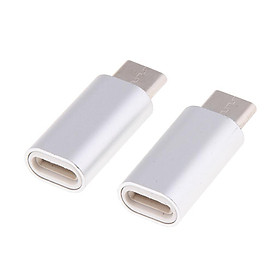 2Piece USB Type C Converter Adapter Charge Data Sync for iPhone