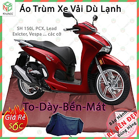 [Loại Lớn - Dày] Áo Bạt Phủ Trùm Xe Máy KhoNCC Che Mưa Nắng Dòng Xe Lớn SH 125 150i , Moto Z1000 - NQL-BPXMT-Z1K - Hàng Chính Hãng (Xanh Đen)