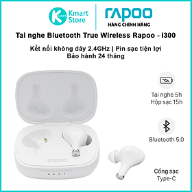 Tai nghe Bluetooth True Wireless Rapoo I300 Trắng - Hàng chính hãng