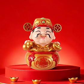 Mô Hình Thần Tài Lắc Đầu - WanLongDa 026 - Màu Vàng