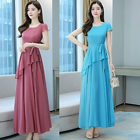 ĐẦM MAXI CỔ V CÁCH ĐIỆU CỘT EO DỄ THƯƠNG