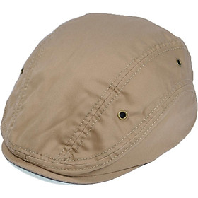 Hình ảnh Nón beret nam thiết kế mỏ vịt dành cho người trung niên, không thêu họa tiết, dễ dàng tăng giảm size như ý - Kaki vàng