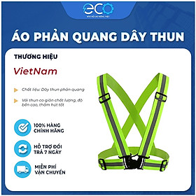 Mua Áo phản quang xanh lá đi phượt loại tốt có khoá cài  dây đai thun độ phát sáng ban đêm tốt