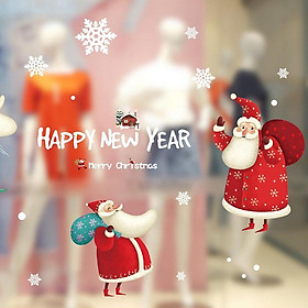 Hình ảnh Happy New Year Santa Home Wall Window Sticker DIY Decal Christmas Ornaments