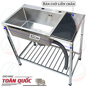 Mua Bộ Chậu Rửa Chén Bát Có Chân KAZTA Bàn Chờ Liền Chân Rộng Rãi - Kích thước tổng 82x45cm  cao 81cm