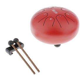 6 Inch Mini 8-Tone Steel Tongue Drum F Key Percussion Instrument Hand Pan Drum with 2pcs Drum Mallets