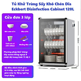 Mua Tủ Khử Trùng Sấy Khô Chén Dĩa 3 Tầng Eckbert Disinfection Cabinet dung tích lớn 120L