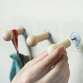Mua Combo 4 Móc Gỗ Dán Tường Đa Năng  Trang Trí Nhà Cửa