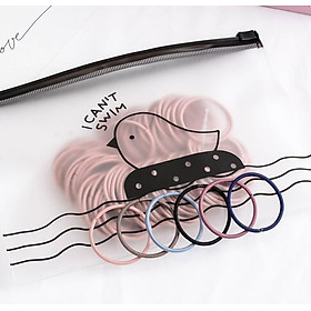 Túi thun (chun) cột tóc nhiều màu (kèm túi con gà xinh xắn)