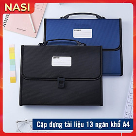 Cặp đựng tài liệu TL1003 NASI nhiều ngăn khổ A4 13 ngăn phân trang tiện lợi tập file đựng lưu trữ hồ sơ cho học sinh sinh viên văn phòng túi đựng tài liệu nhựa PP cao cấp