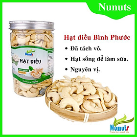 HẠT ĐIỀU SỐNG NUNUTS HŨ 500G - DÙNG LÀM SỮA