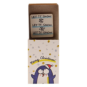 Thiệp Giáng Sinh Hộp Diêm - Penguin Merry Xmas Let It Snow CM019