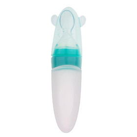 Baby Silicone Feeding With Spoon Feeder Food Rice Cereal Bottle pink