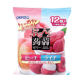 Thạch trái cây mix đào vải Orihiro 240g