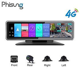 Mua Camera hành trình 360 độ gắn gương và taplo ô tô cao cấp Phisung T88 - Ram: LPDDR4 2GB Rom: EMMC5.1 32GB - Android 9.0 - Hàng Chính Hãng