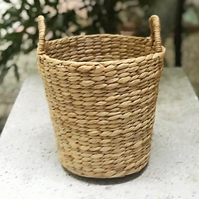 Sọt lục bình (bèo) hình tròn dùng để quần áo, đồ chơi, trồng cây, homedecor phong cách kiểu Hàn
