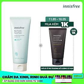 Sữa Rửa Mặt Dành Cho Da Mụn Innisfree Bija Trouble Facial Foam 150g - 131171093
