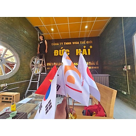 Cờ để bàn cắm 4 nước, cờ để bàn cắm logo công ty, cờ để bàn các nước