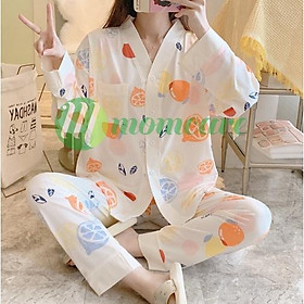 BỘ MẶC BẦU SAU SINH DÀI TAY PIJAMA Rabbit chất mềm mịn, mặc xuân hè cực thích