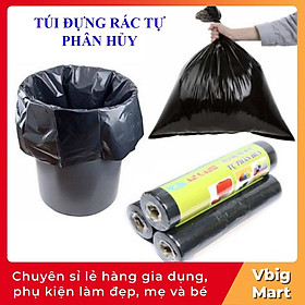 Mua Túi đựng rác sinh học tự phân hủy màu đen không quai xách cuộn 500gram