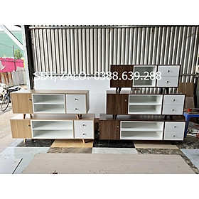 Mua Kệ tivi liền chân gỗ  kích thước 1 2m 1 4m 1 6m 1 8m