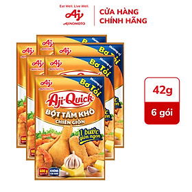 Combo 6 Gói Aji-Quick Bột Tẩm Khô Chiên Giòn hương vị Bơ tỏi 42g/Gói