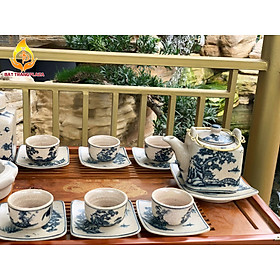 Mua Bộ ấm trà men rạn Bát Tràng - Kiểu vuông