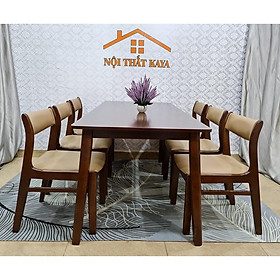 Bộ bàn 6 ghế Benla 1m6 (Tự Nhiên) Mặt bàn: chất liệu HDF lõi xanh chống ẩm chống trầy nhập khẩu Malaysia