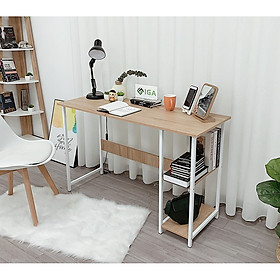 Mua Bàn làm việc  Bàn học Chân sắt kết hợp kệ sách Đa năng Khung Trắng/Đen - Chọn màu ngẫu nhiên