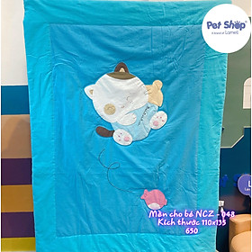 Chăn cotton chần bông cho bé mùa thu đông, chăn mền trẻ em cao cấp Petshop NCZ-048